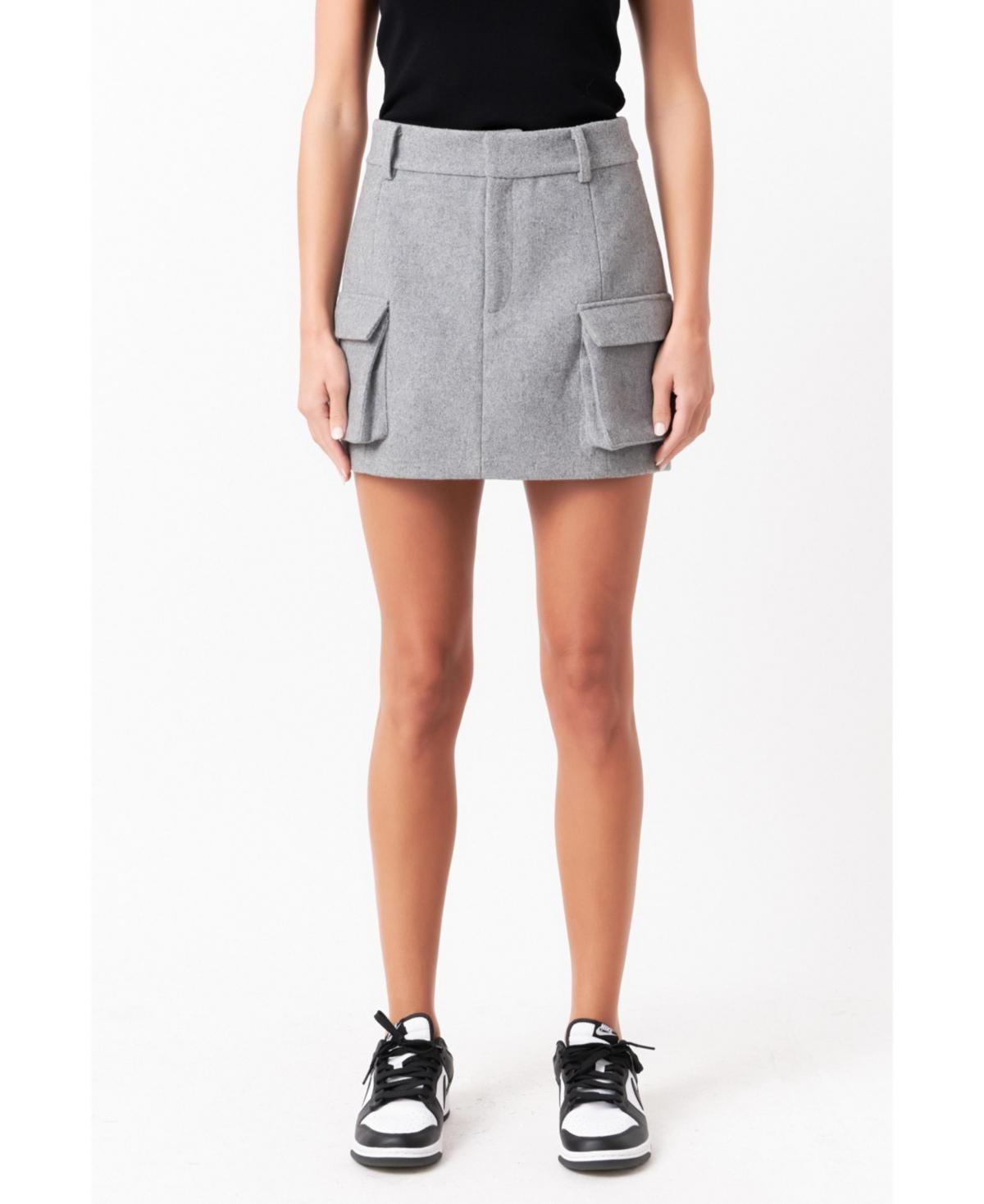 Women's Wool Cargo Skirt