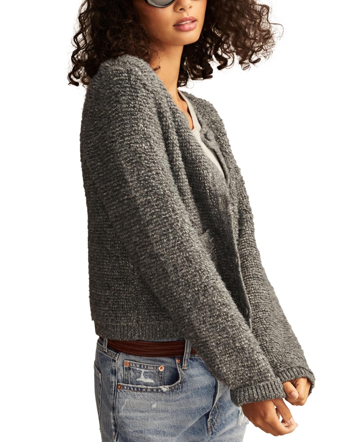 Women's Button-Front Sweater Lady Jacket