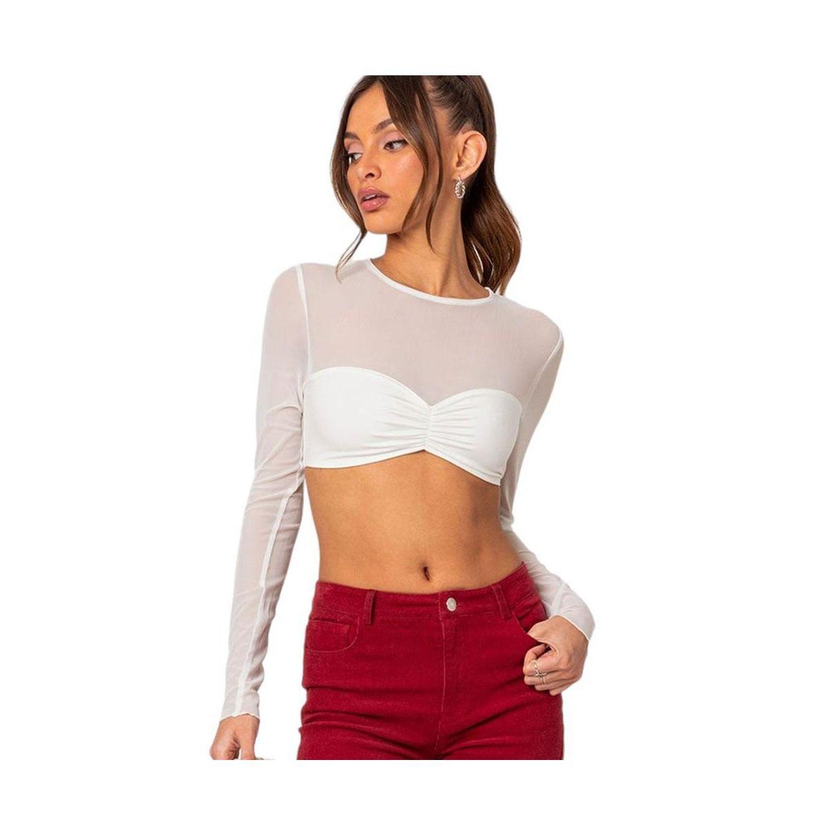 Women's Night out sheer crop top