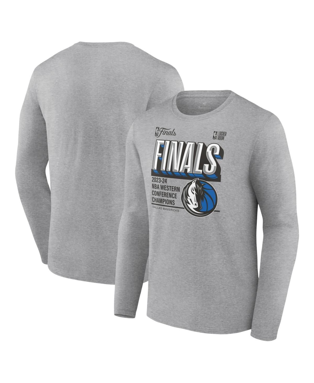 Men's Steel Dallas Mavericks 2024 Western Conference Champions Long Sleeve Locker Room T-Shirt