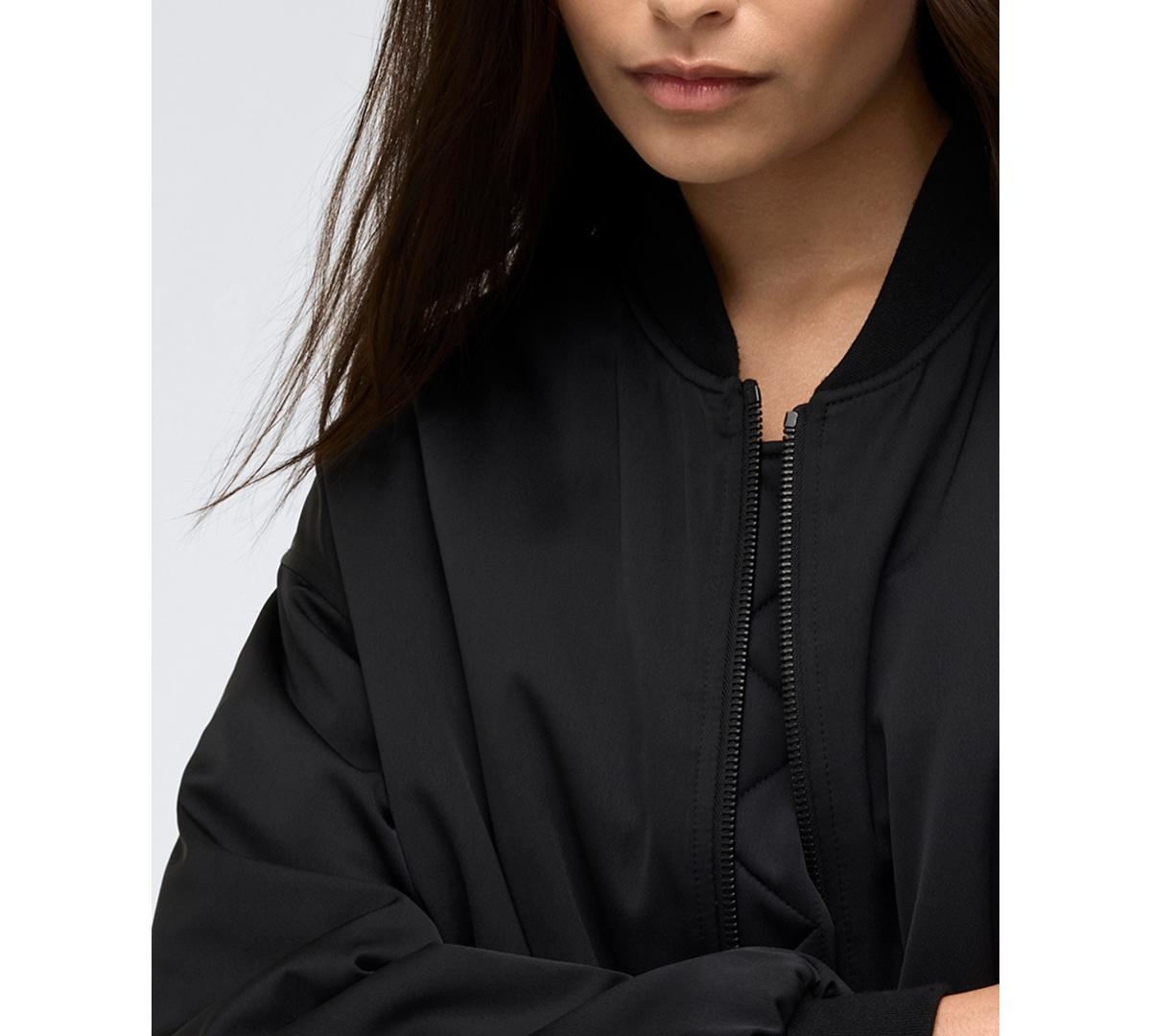 Women's Satin Back Crepe Boyfriend Bomber Jacket