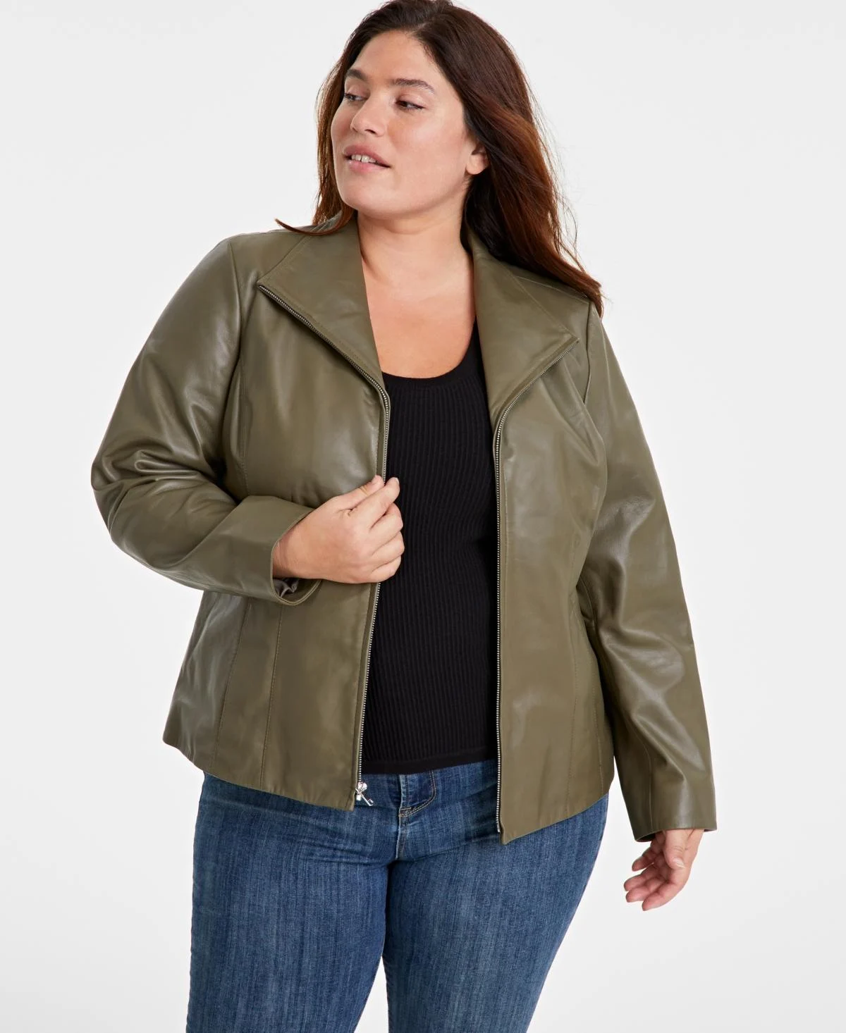 Womens Plus Size Leather Jacket