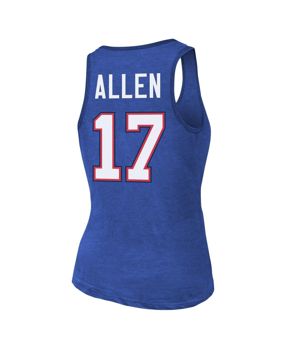 Women's Josh Allen Royal Buffalo Bills Name Number Tri-Blend Tank Top