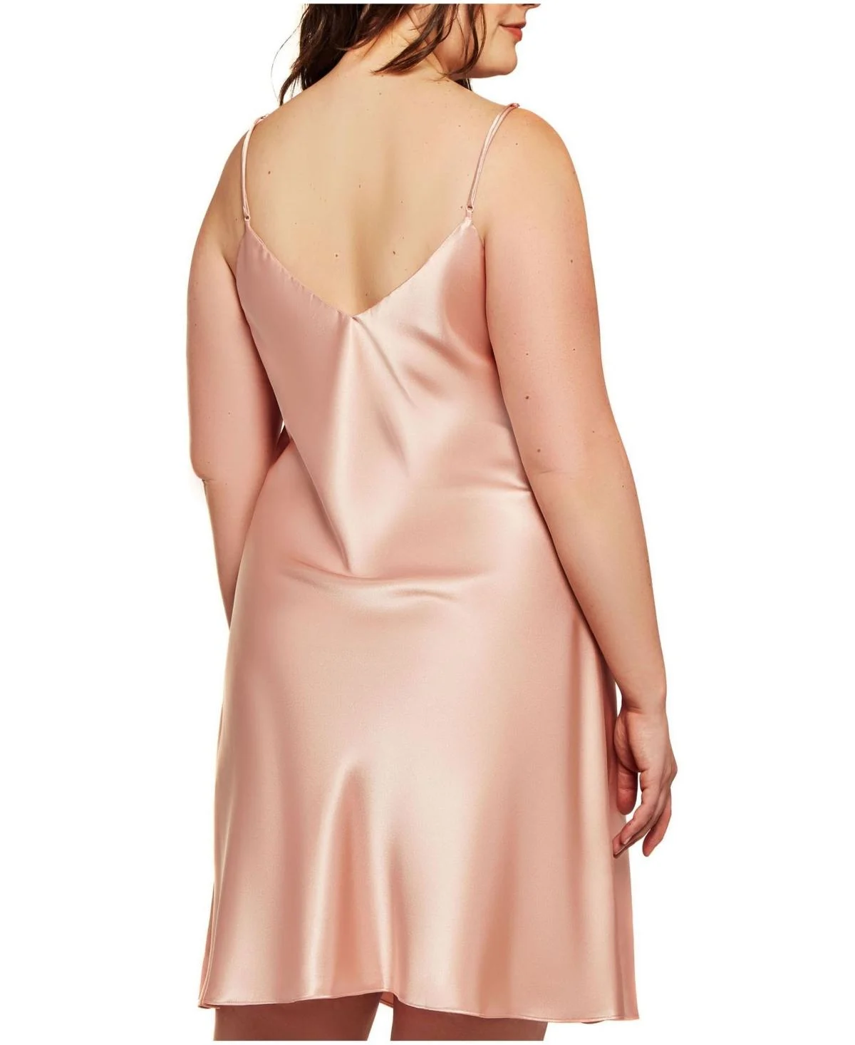 Plus Size Ultra Soft Satin Chemise Lingerie with Adjustable Straps