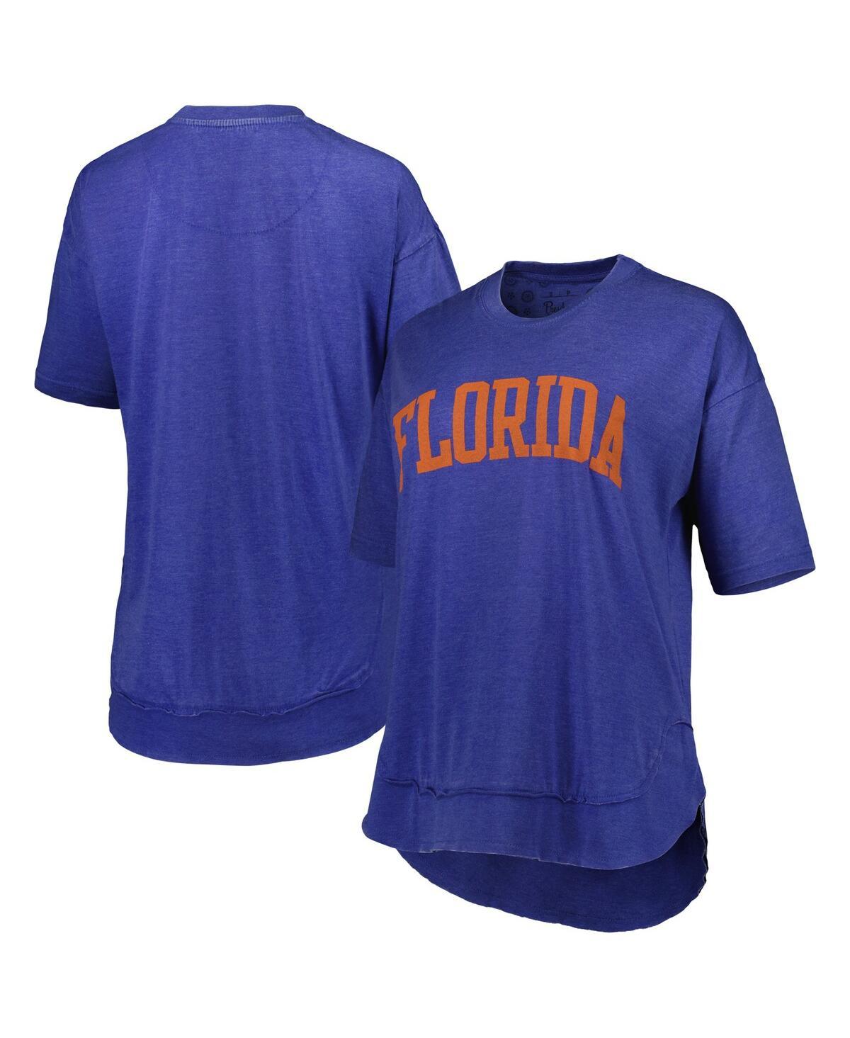 Women's Royal Distressed Florida Gators Arch Poncho T-shirt