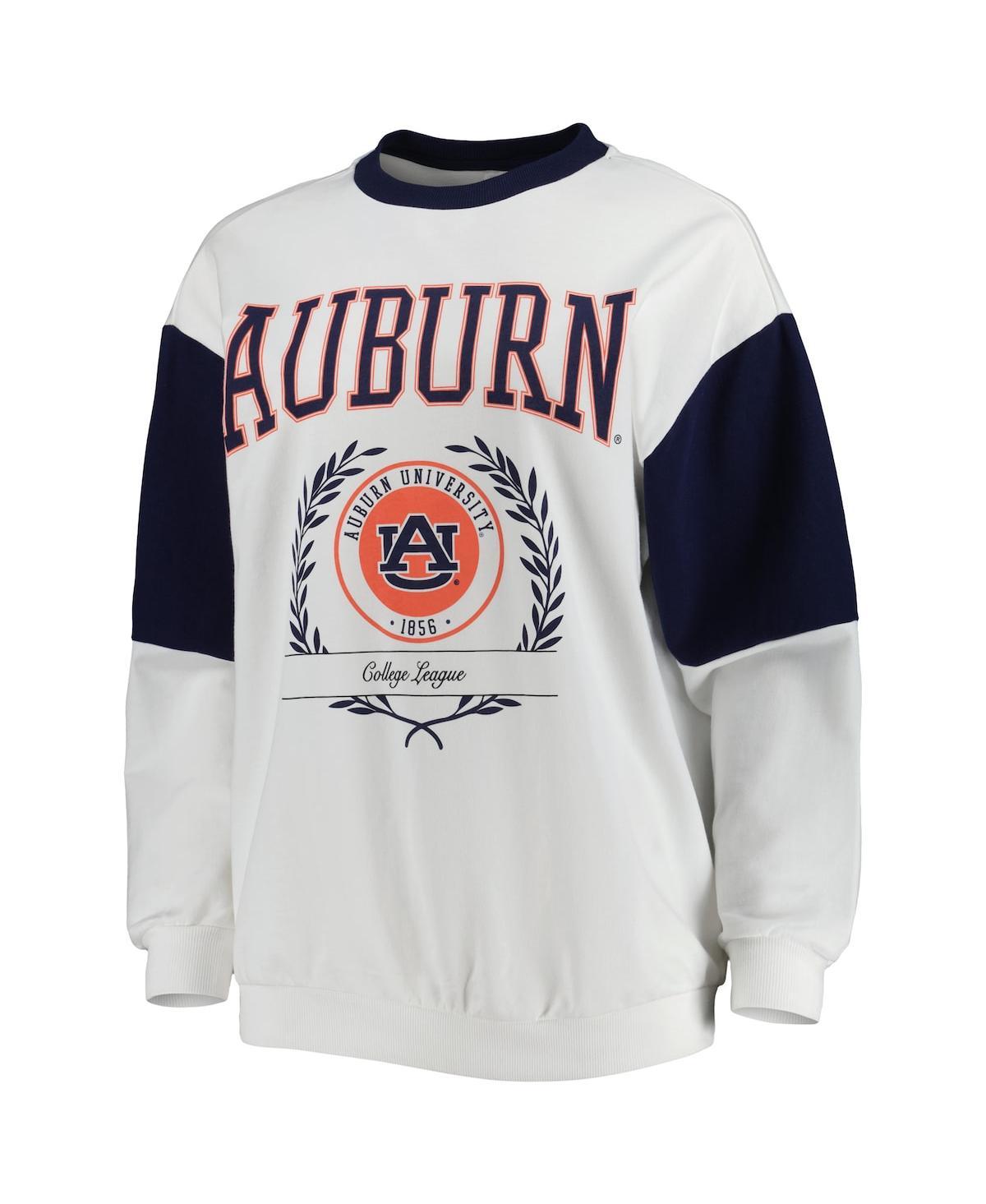 Women's Navy Auburn Tigers It's A Vibe Dolman Pullover Sweatshirt