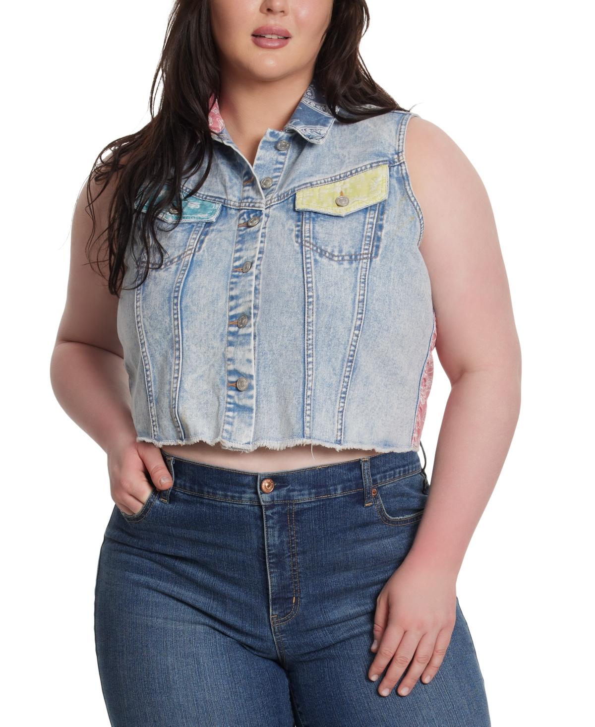 Trendy Plus Size Cropped Denim Vest