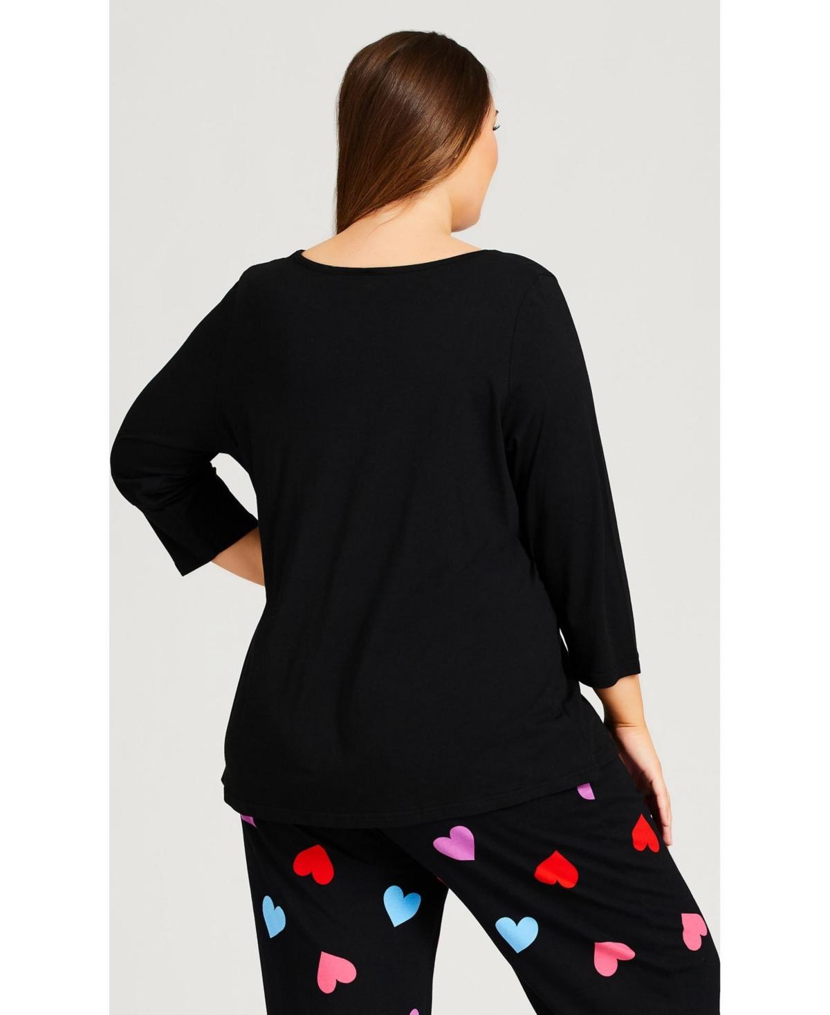 Plus Size Heart Print Top