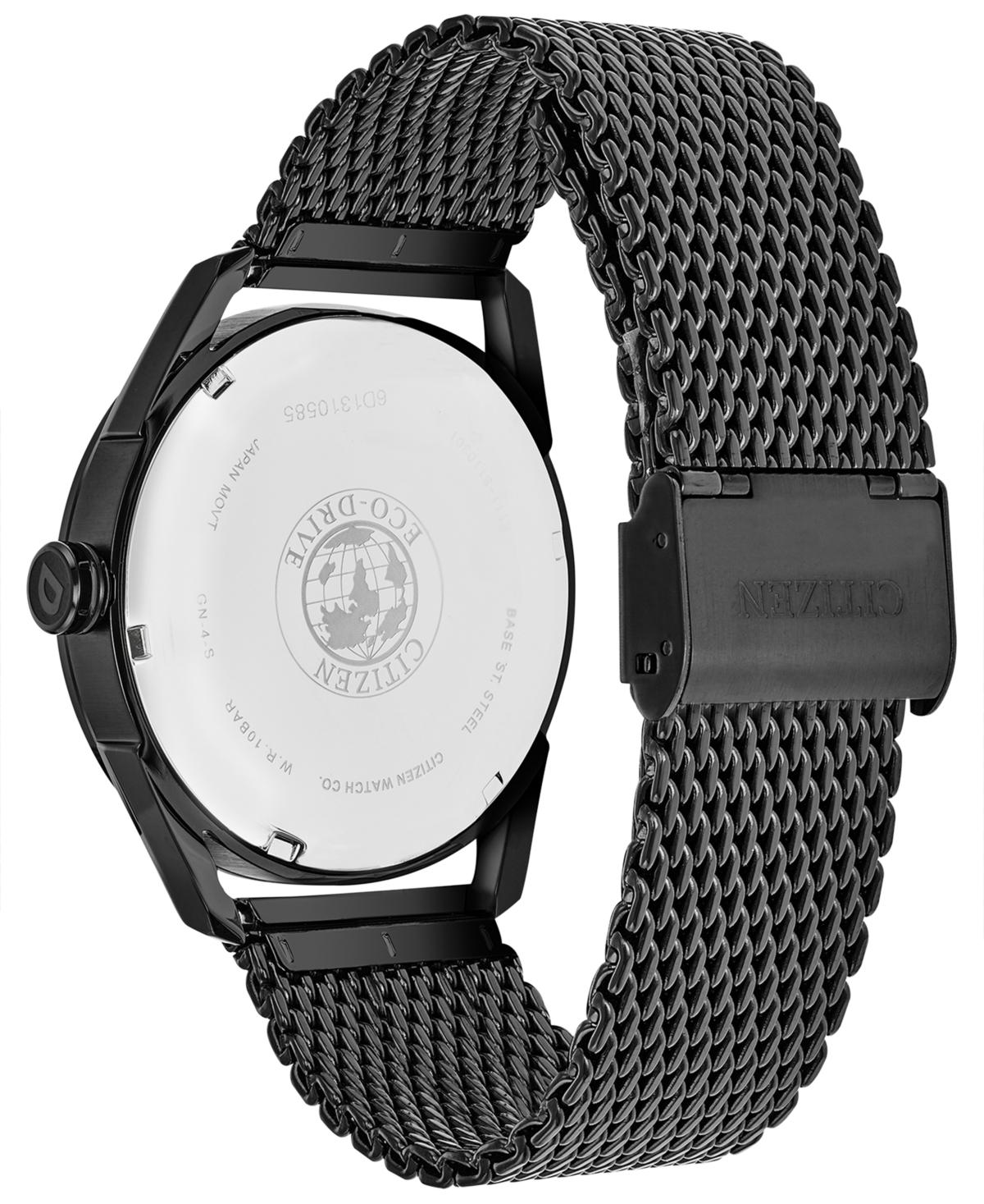 Men's Drive From Citizen Eco-Drive Black Mesh Stainless Steel Bracelet Watch 42mm