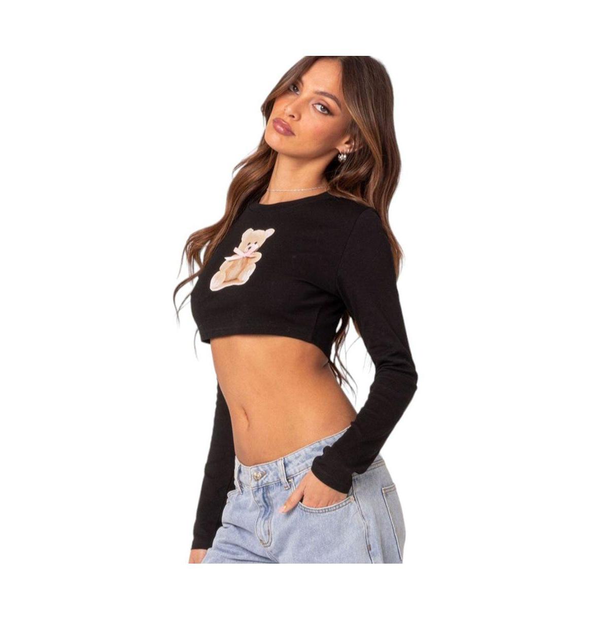 Women's Ted cropped long sleeve t shirt