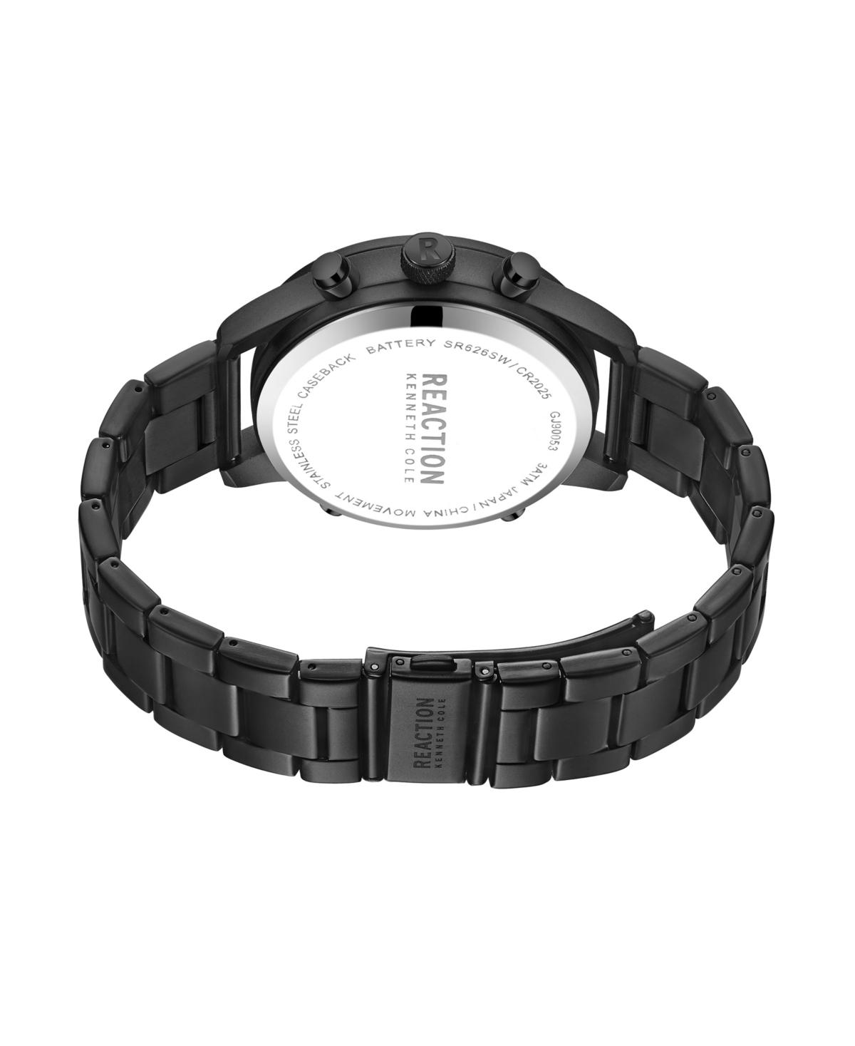 Men's Ana-digi Black Stainless Steel Bracelet Watch, 46mm