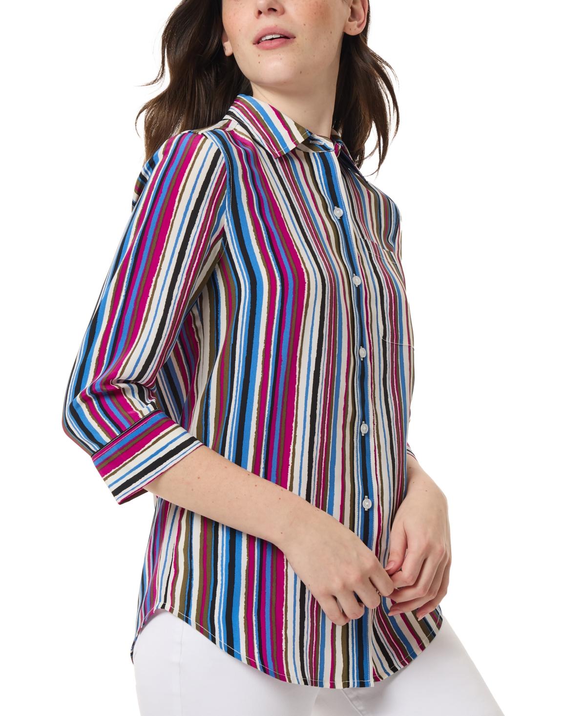 Petite Striped 3/4-Sleeve Shirt