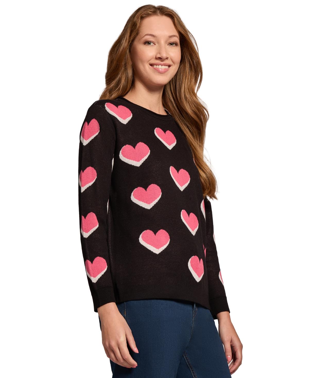 Women's Scatter Heart Crewneck Sweater