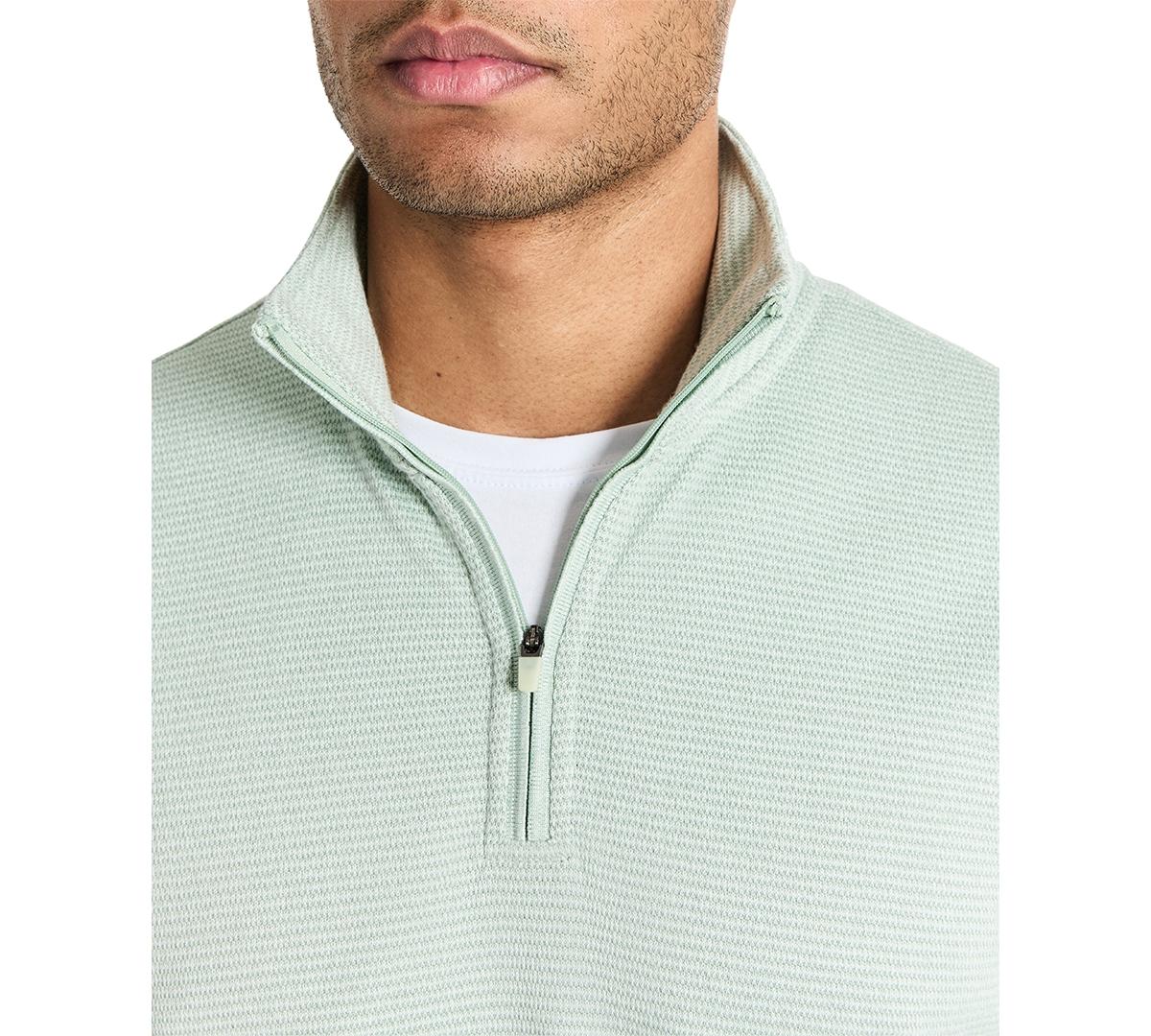 Men's Stretch Textured-Knit Quarter-Zip Performance Sweatshirt