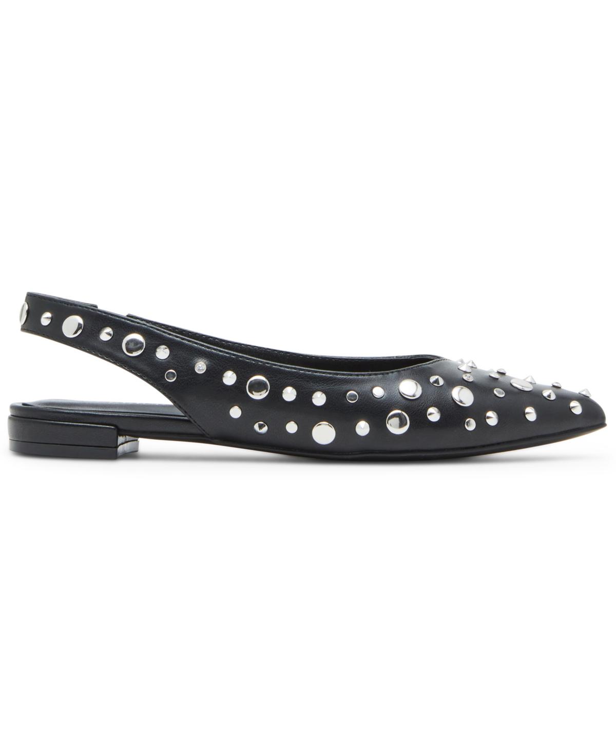 Deviin Studded Pointed-Toe Slingback Flats 