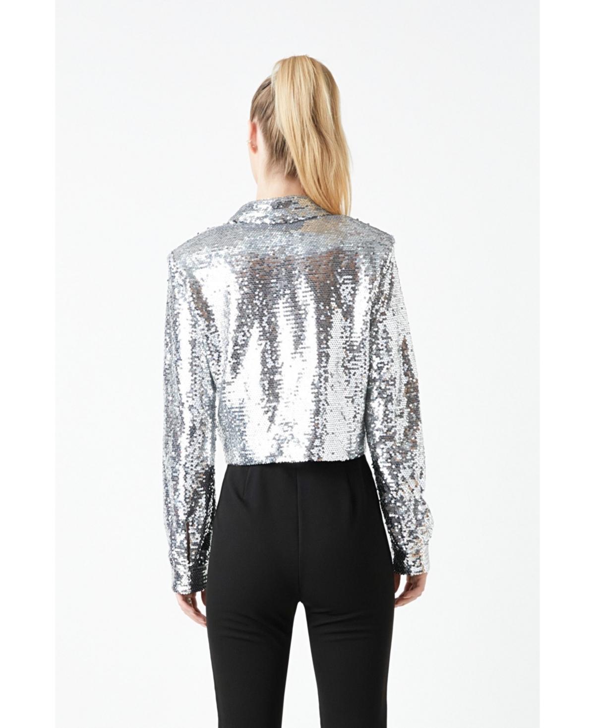 Women's Sequins Cropped Shirt