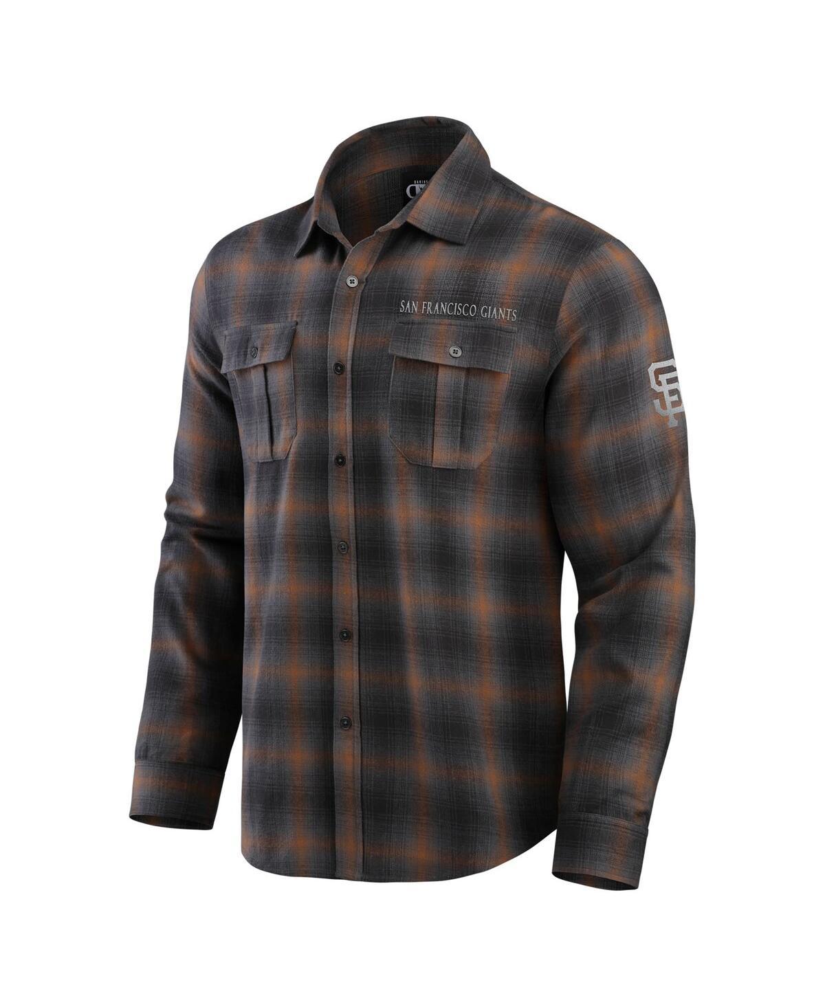 Men's Tan/Charcoal San Francisco Giants Classic Flannel Long Sleeve Button-Up Shirt