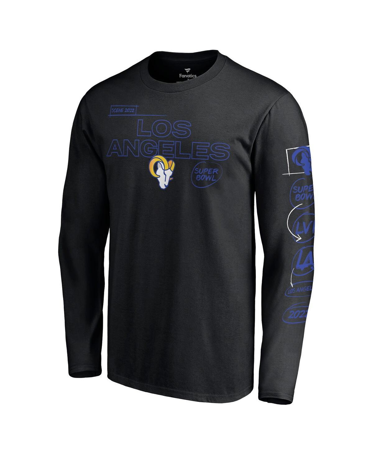 Men's Black Los Angeles Rams Super Bowl LVI Bound Big and Tall Hollywood Action Long Sleeve T-shirt