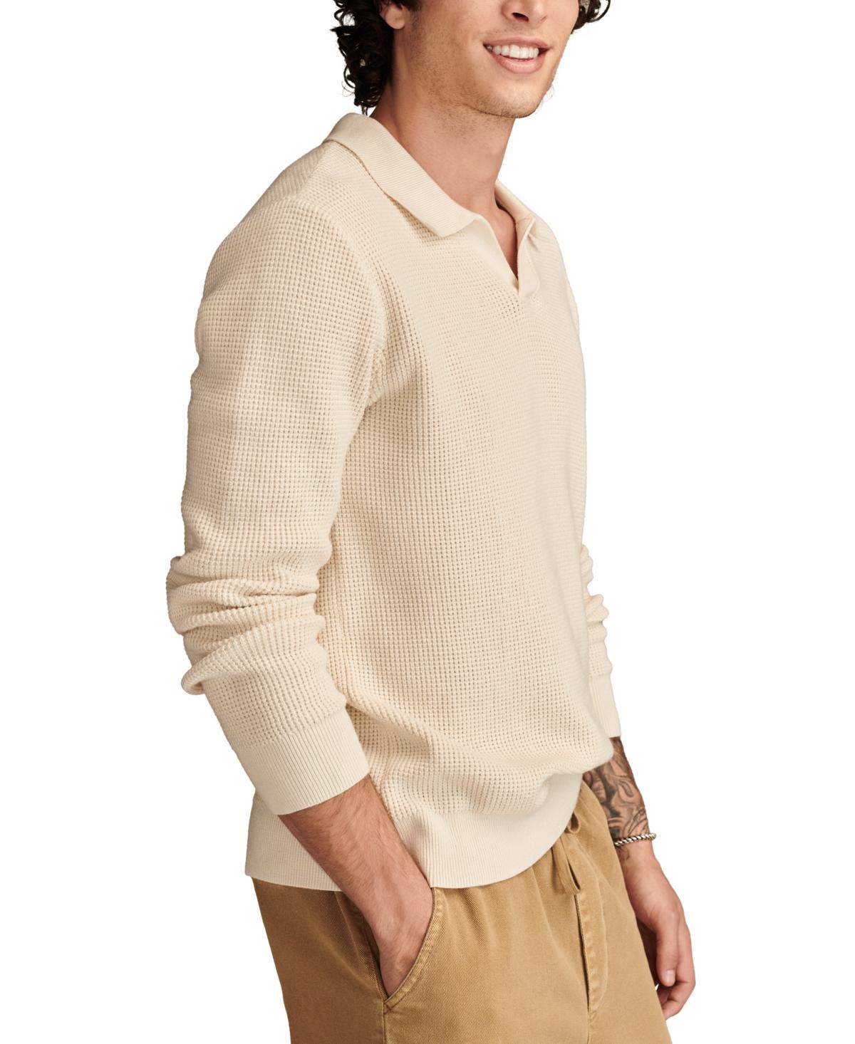 Men's Johnny Collar Long Sleeve Polo Sweater