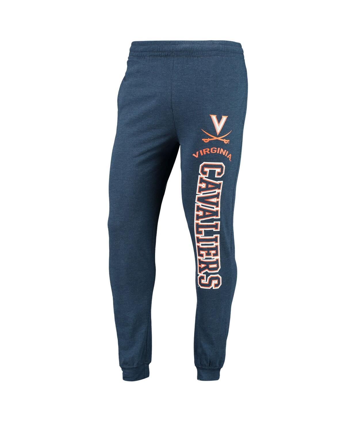 Men's Navy, Heather Charcoal Virginia Cavaliers Meter Long Sleeve Hoodie T-shirt and Jogger Pajama Set