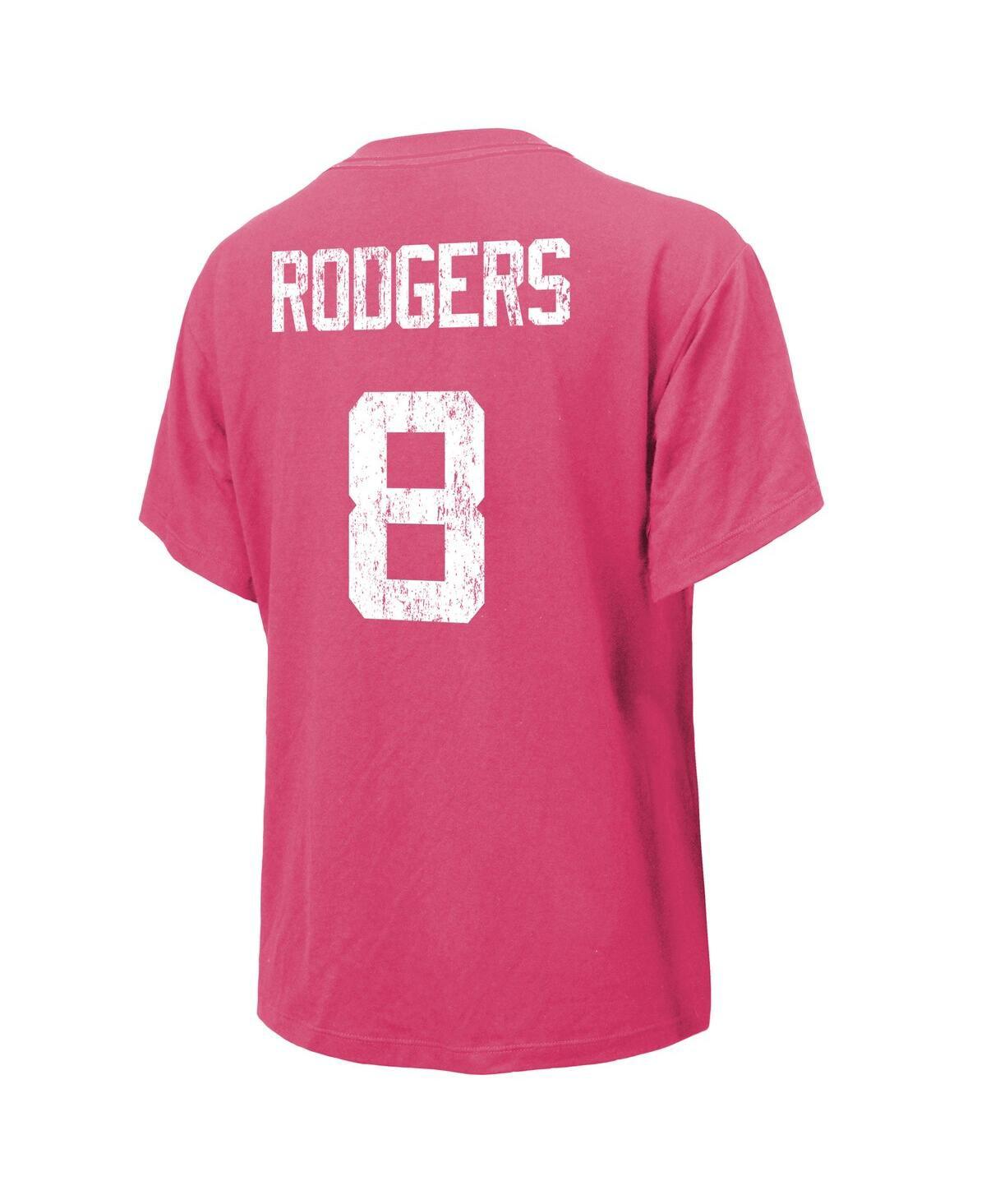 Women's Threads Aaron Rodgers Pink Distressed New York Jets Name and Number T-shirt