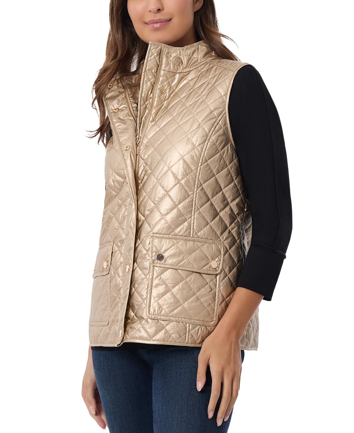 Women's Quilted Snap-Closure Vest Jacket