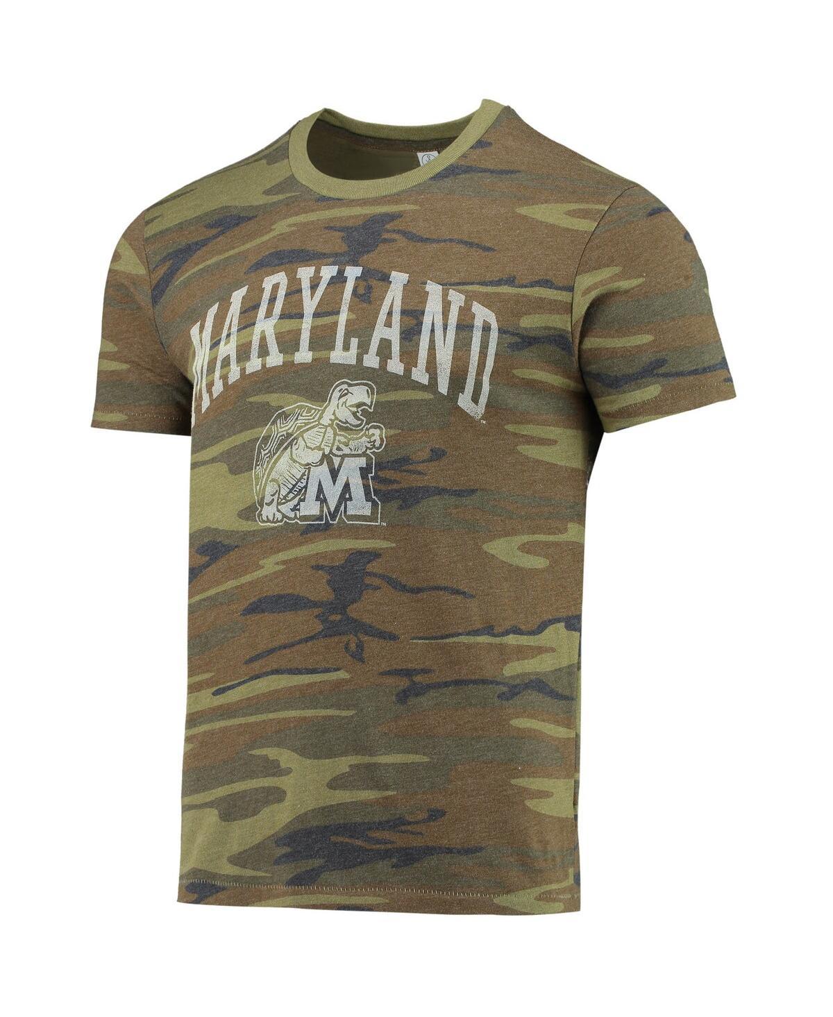 Men's Camo Maryland Terrapins Arch Logo Tri-Blend T-shirt