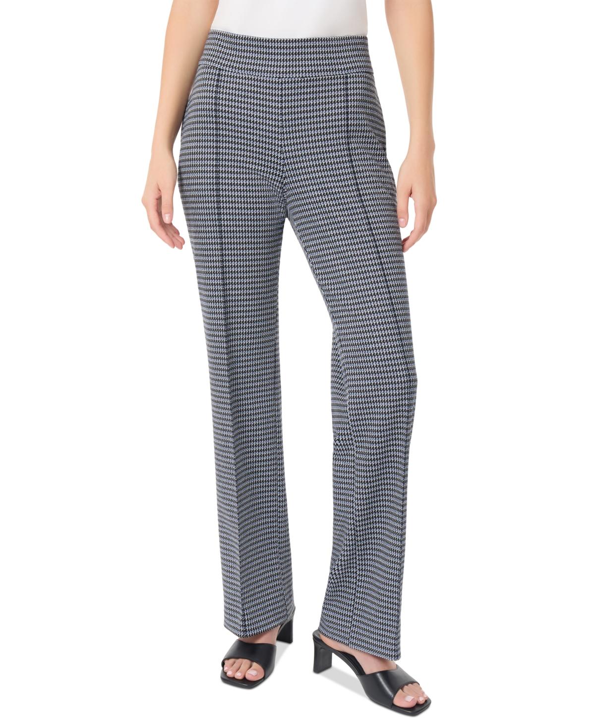 Petite Printed Pull-On Seamed Wide-Leg Trousers