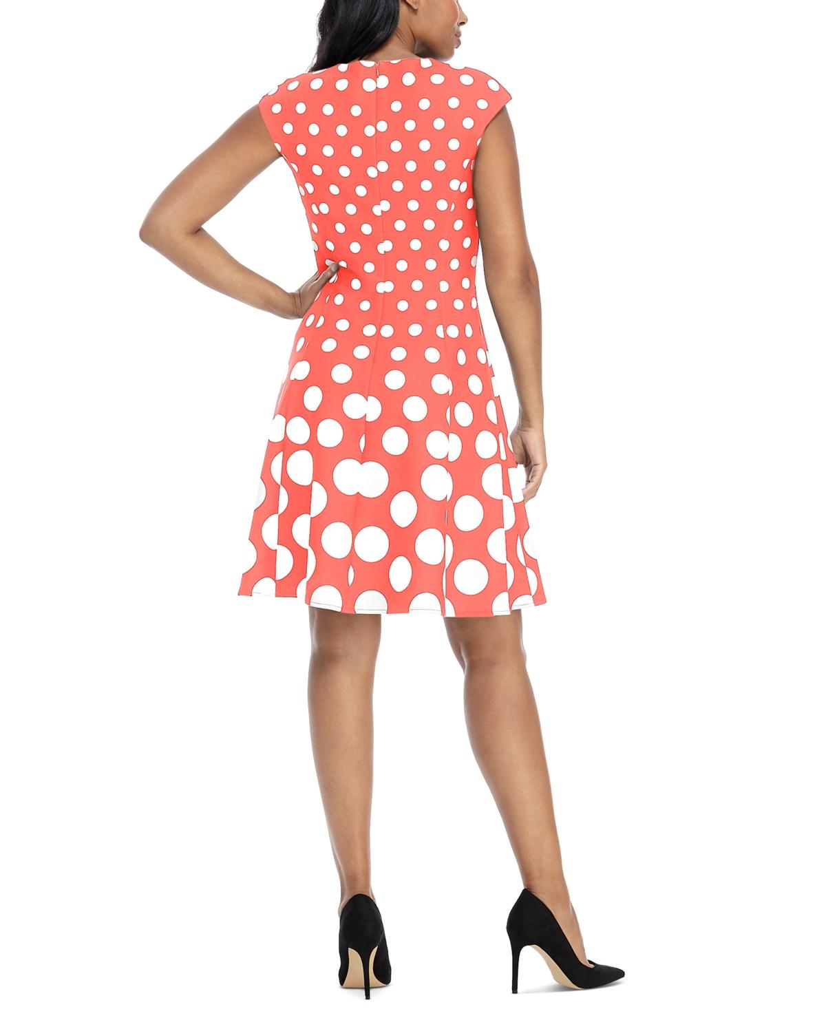 Petite Polka-Dot Fit & Flare Dress