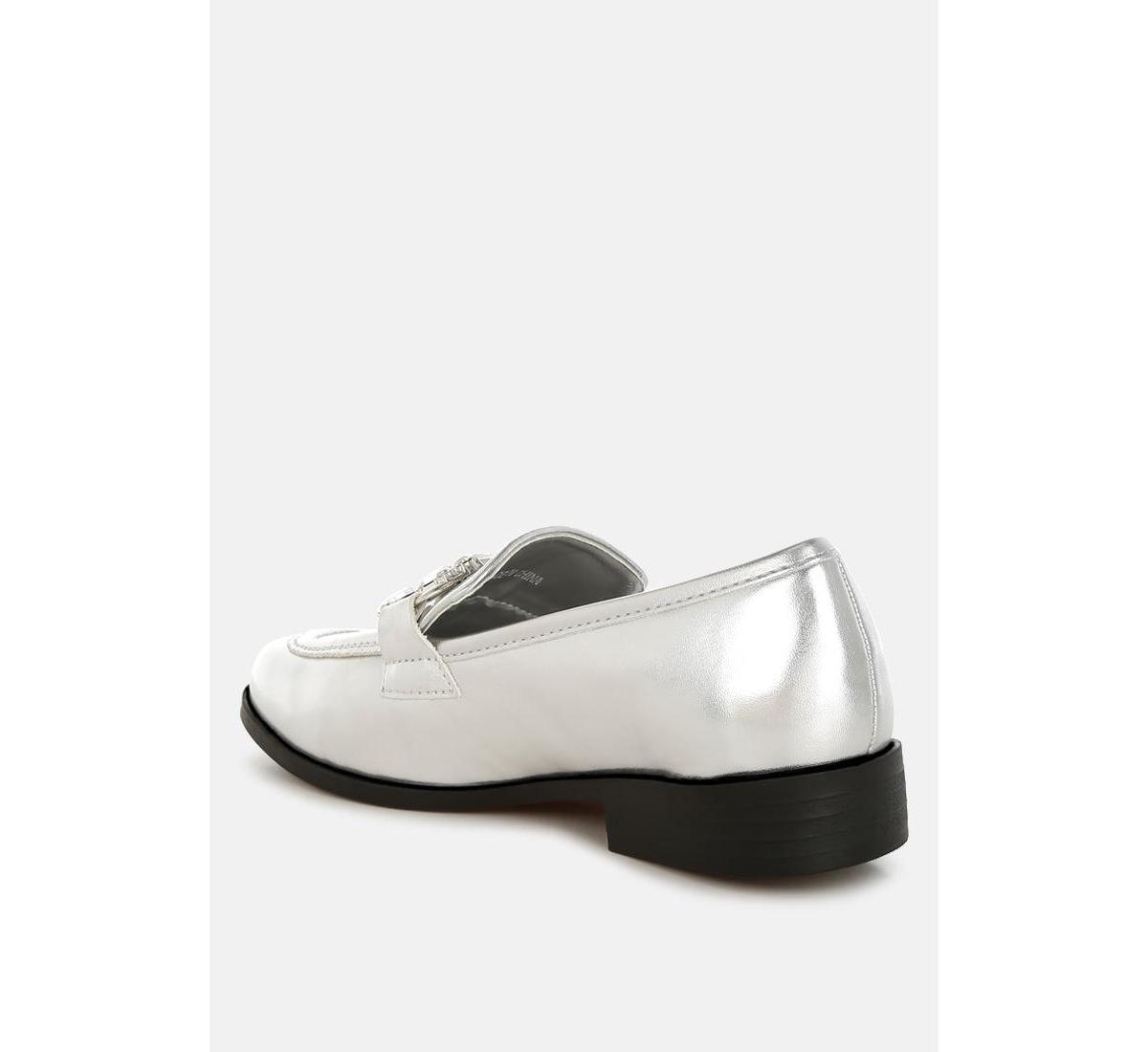 Dendron Diamante Horsebit Metallic Loafers