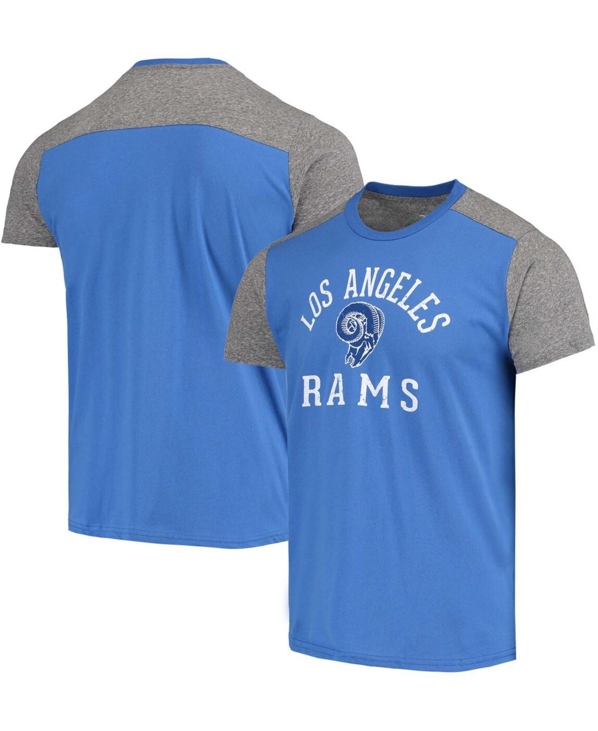 Men's Royal, Heathered Gray Los Angeles Rams Gridiron Classics Field Goal Slub T-shirt