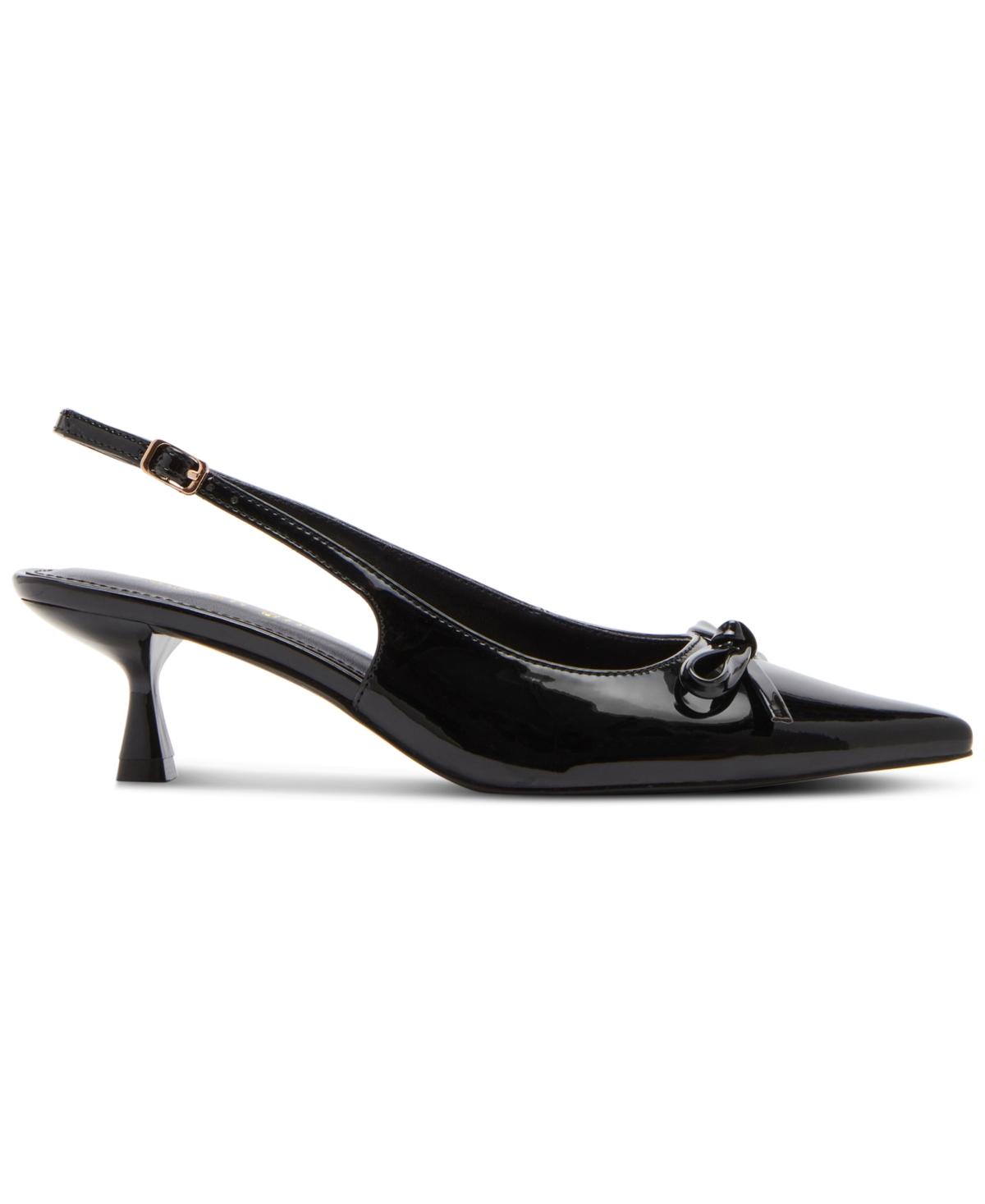 Vogue Bow Slingback Kitten-Heel Pumps