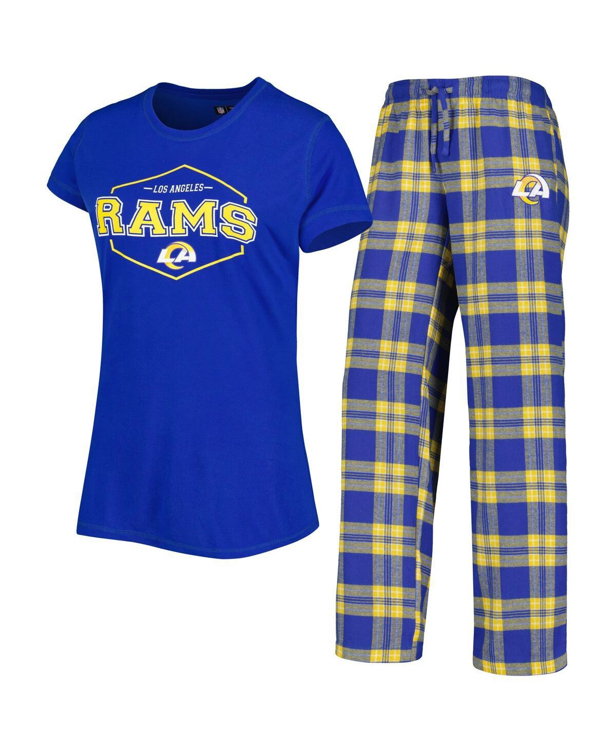 Women's Navy, Gold Los Angeles Rams Badge T-shirt and Pants Sleep Set