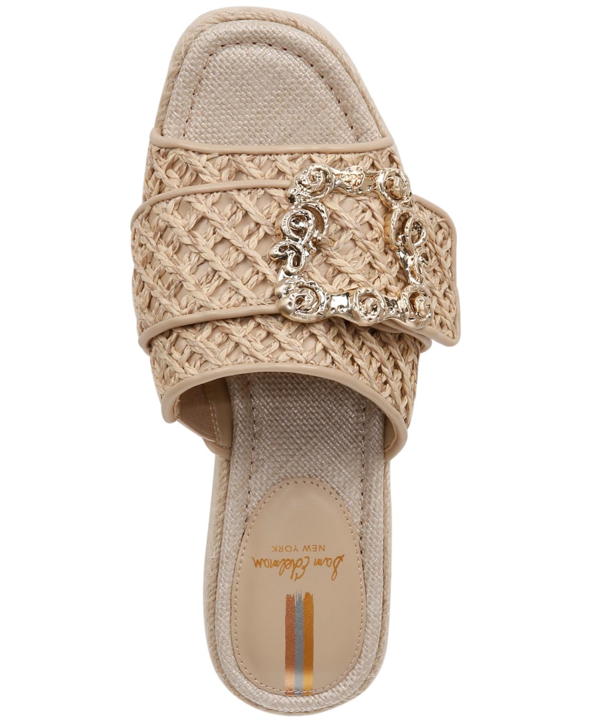 Women's Celia Raffia Buckle-Trim Wedge Sandals