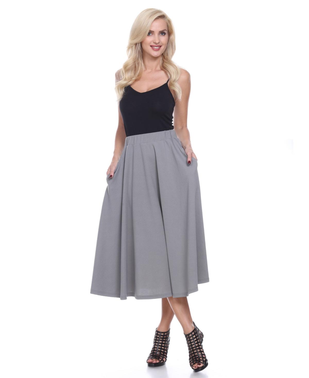 Flared Midi Skirt with Pockets