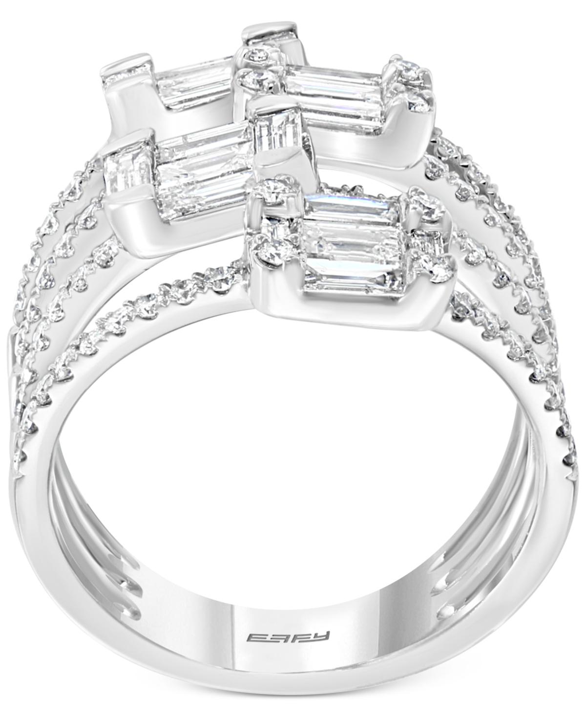 EFFY® HEMATIAN Diamond Multi-Row Baguette Statement Ring (1-5/8 ct. t.w.) in 18k White Gold