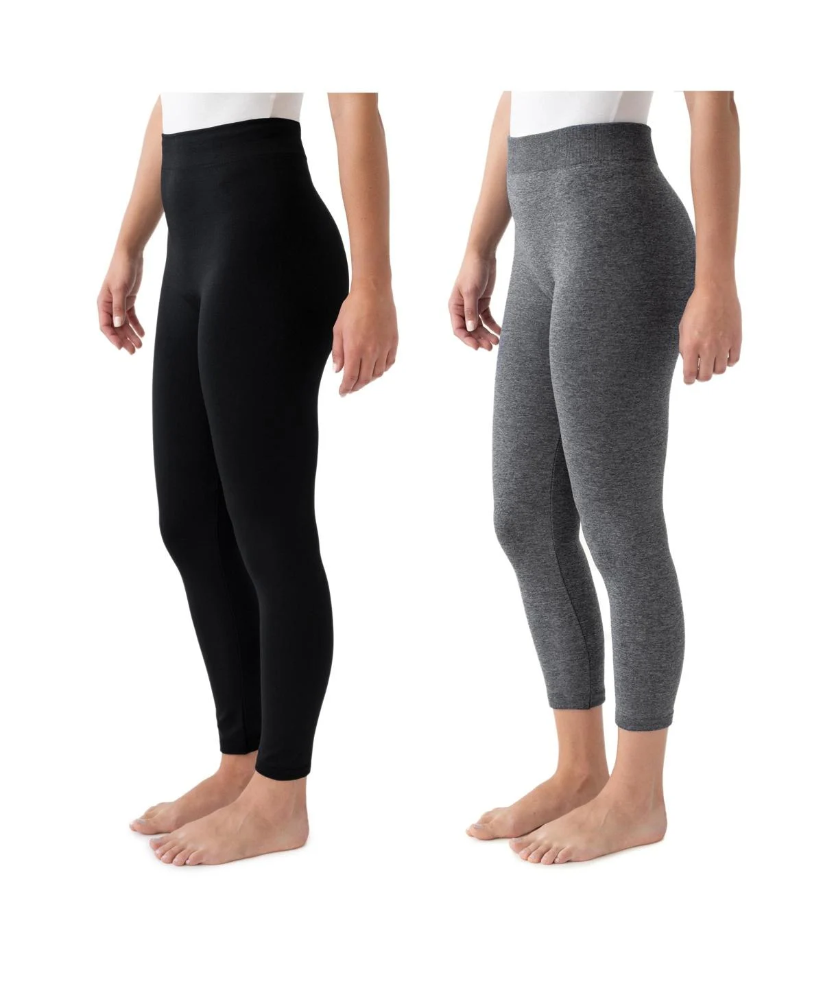 Women's 2 Pack of Leggings, Charcoal/Black, M/L