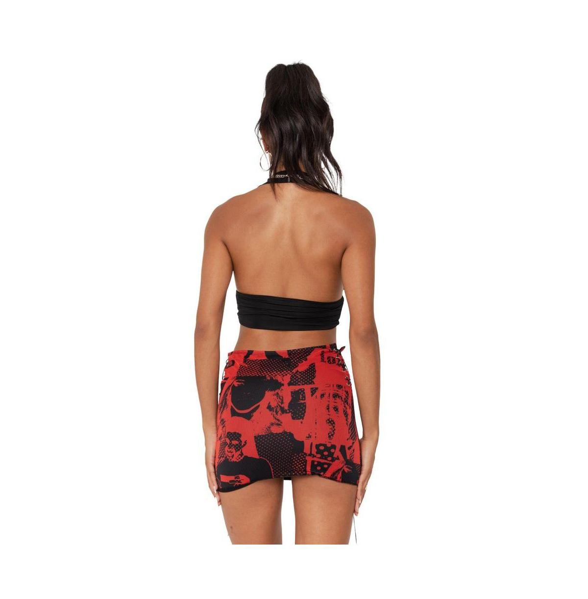 Women's Pop Art Mesh Mini Skirt