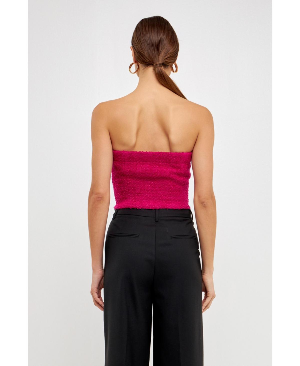 Women's Boucle Crop Top