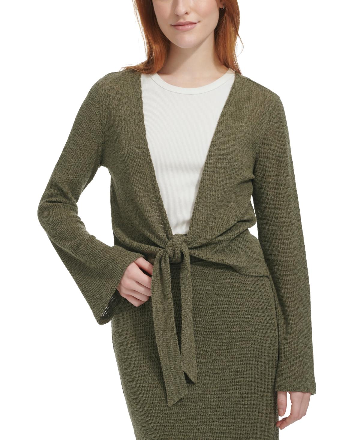 Women's Tie-Front Bell-Sleeve Cardigan