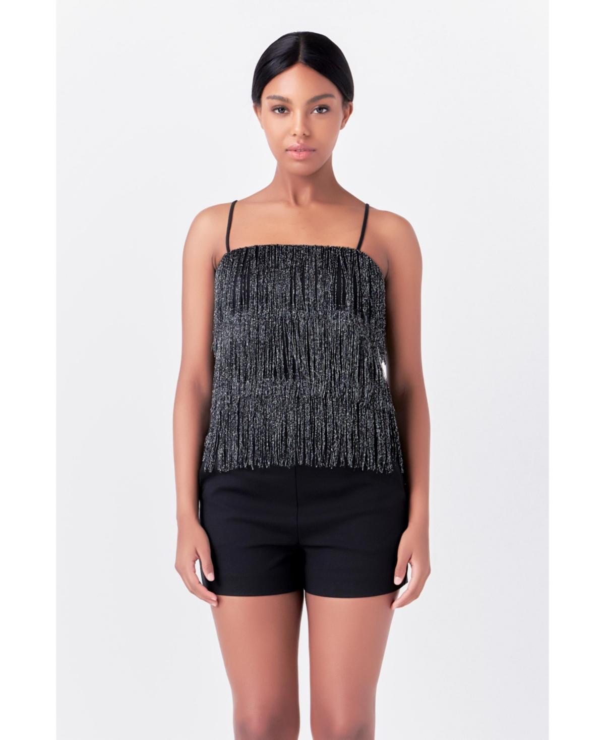 Women's Fringe Tiered Top