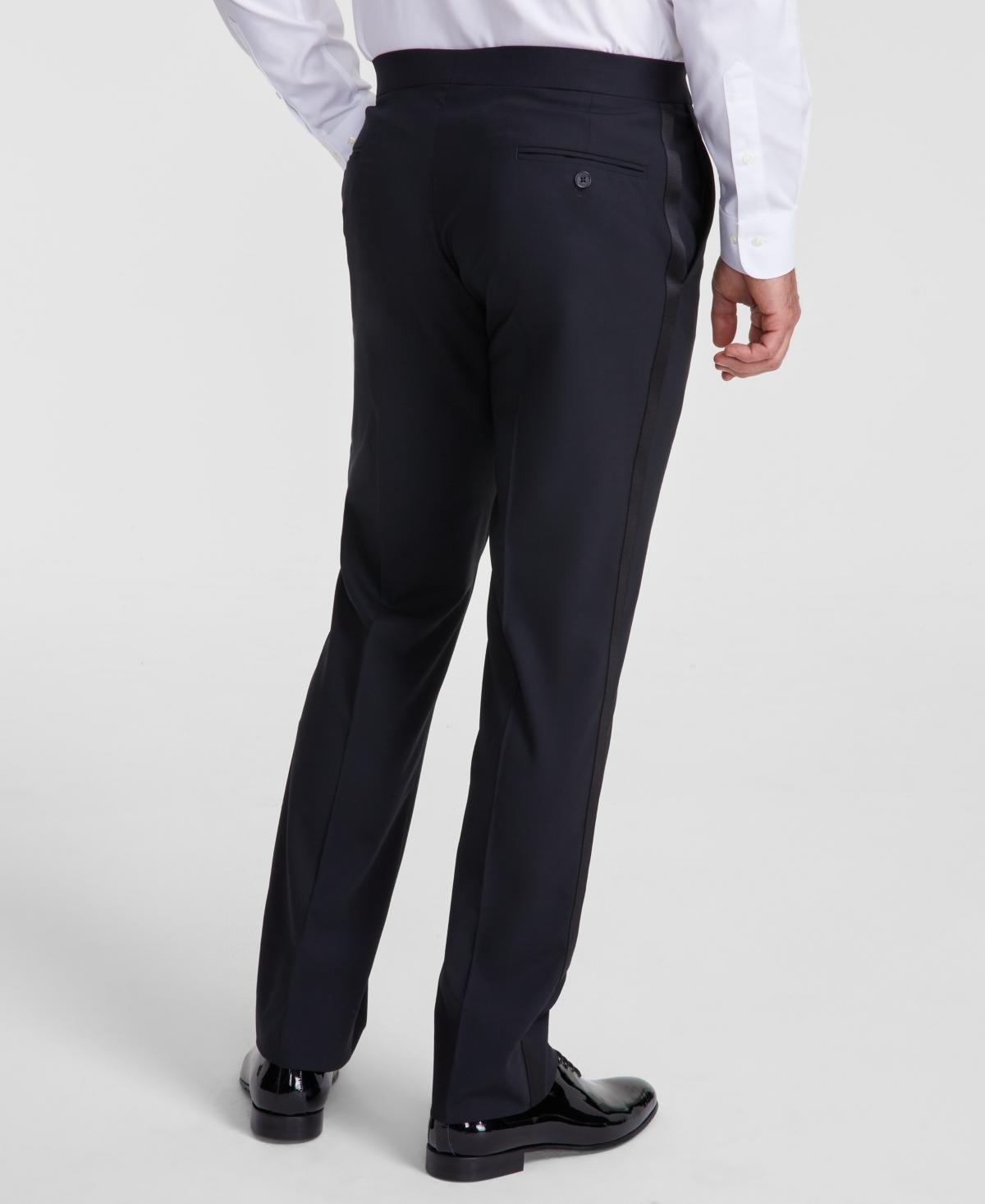 B by Brooks Brother Men's Classic-Fit Wool Blend Tuxedo Suit Pants