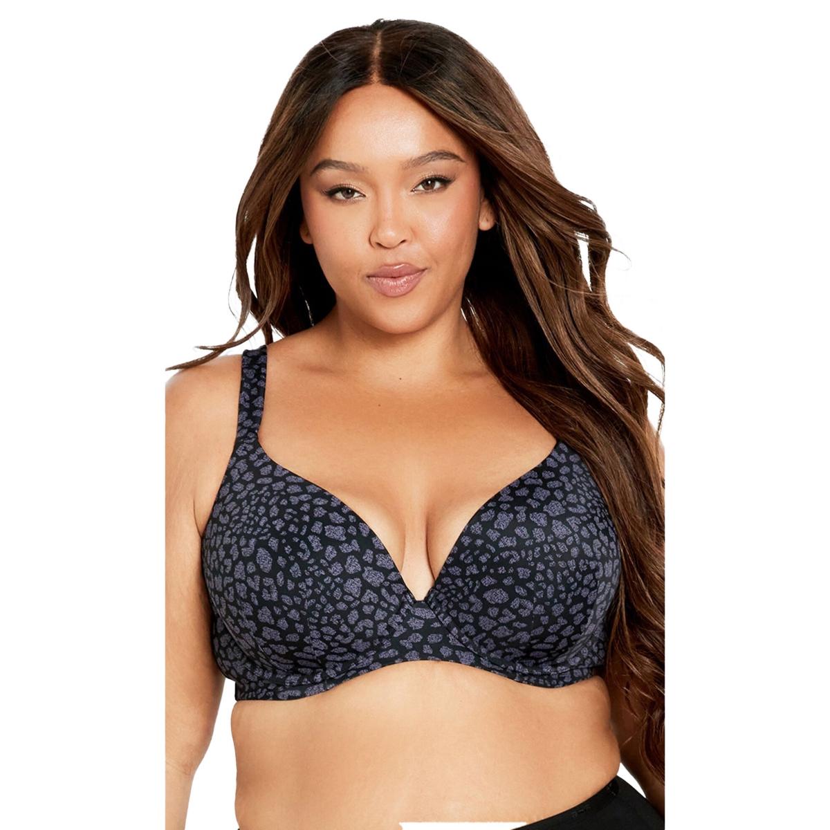 Plus Size Fashion Plunge Print Bra