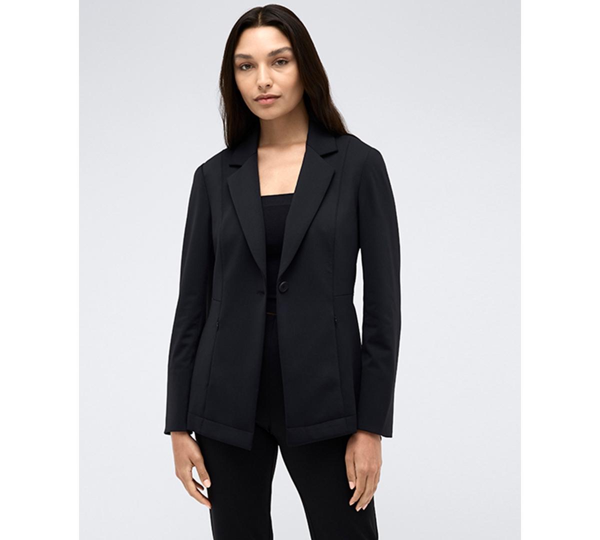 Women's Athletic-Stretch One-Button Notch-Collar Blazer