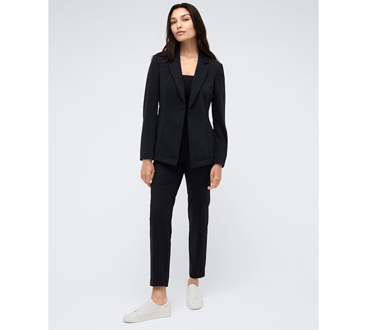 Women's Athletic-Stretch One-Button Notch-Collar Blazer