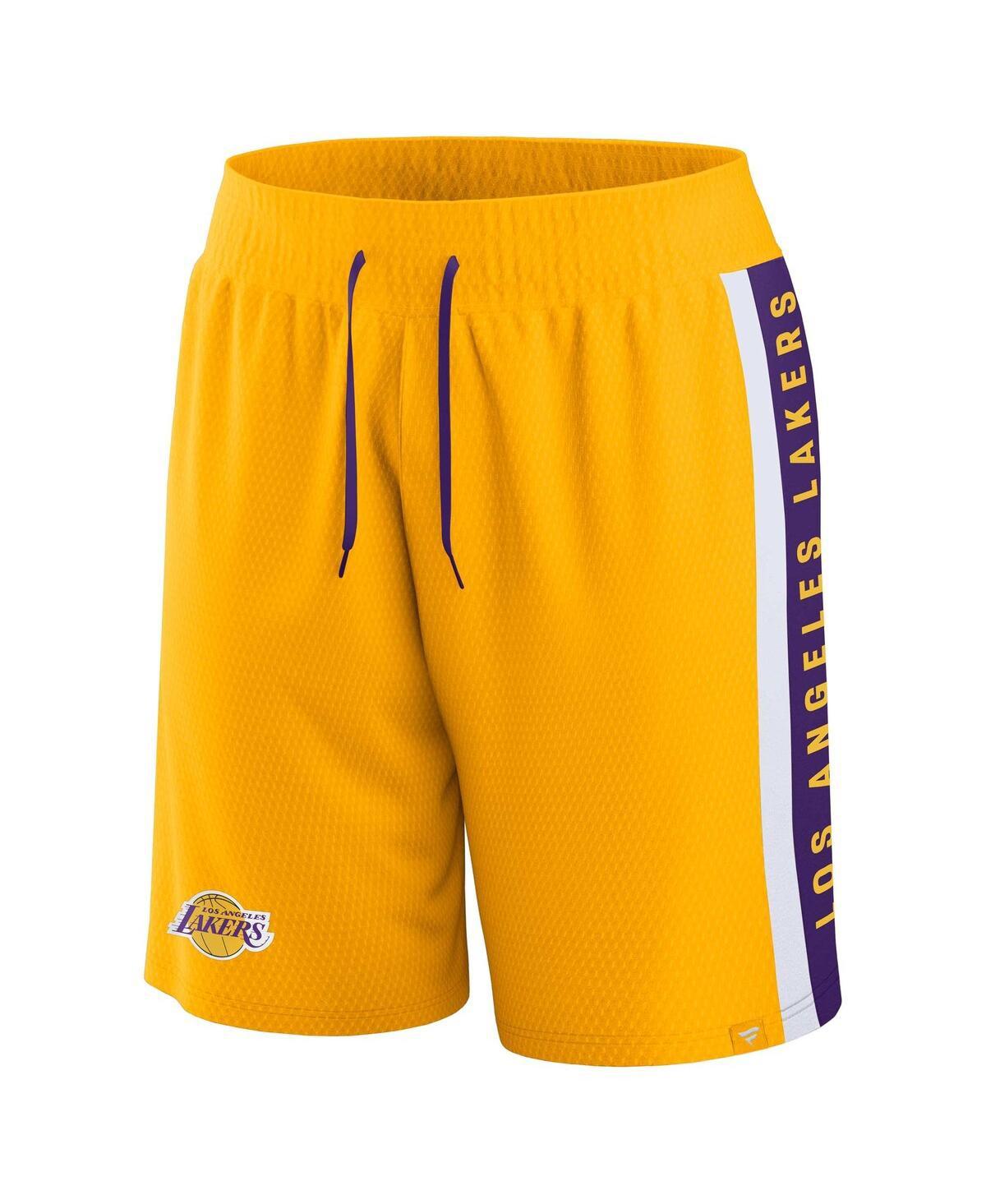 Men's Gold Los Angeles Lakers Referee Iconic Mesh Shorts