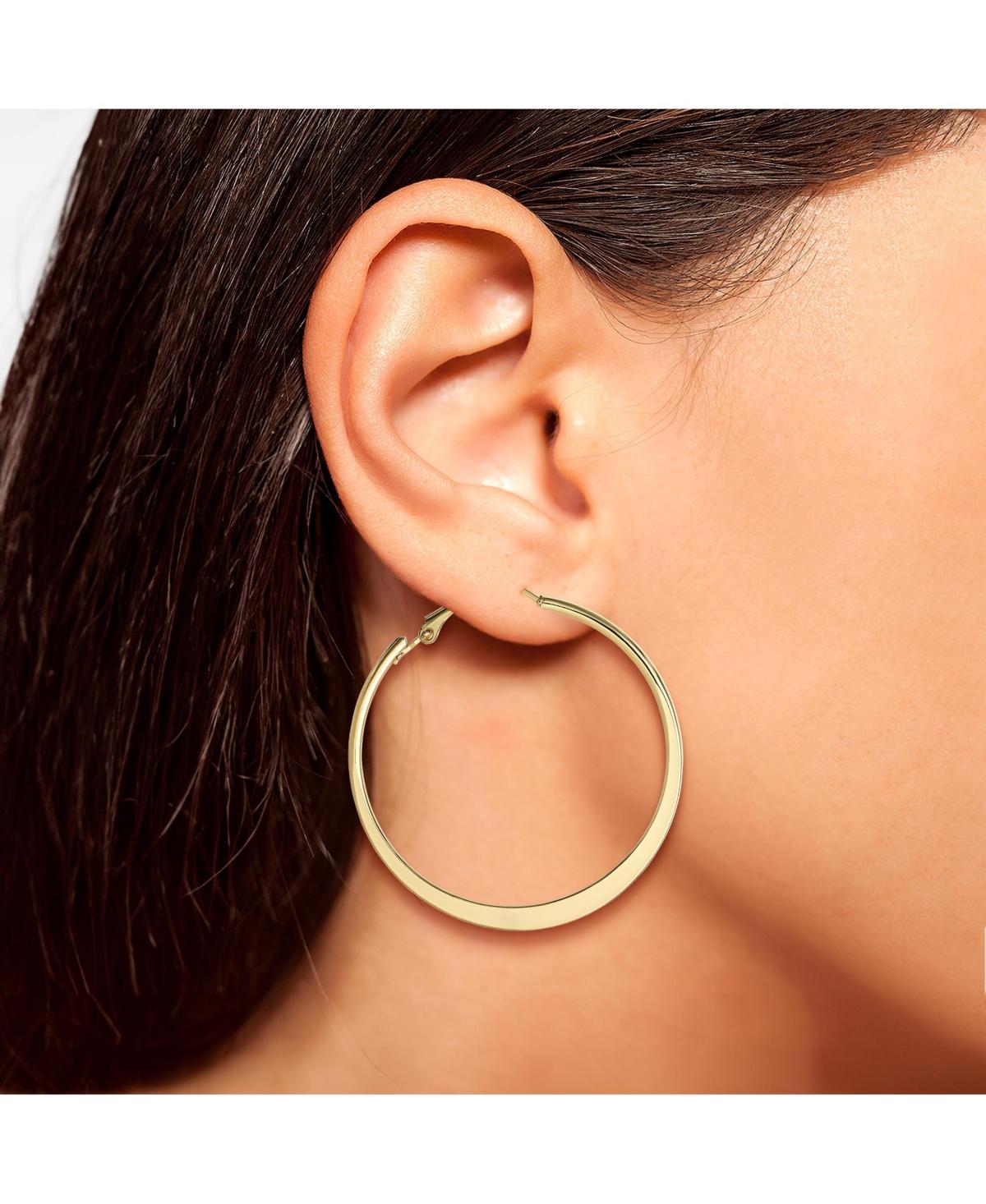 Gold-Tone 44.8MM Flat Omega Hoop Earrings