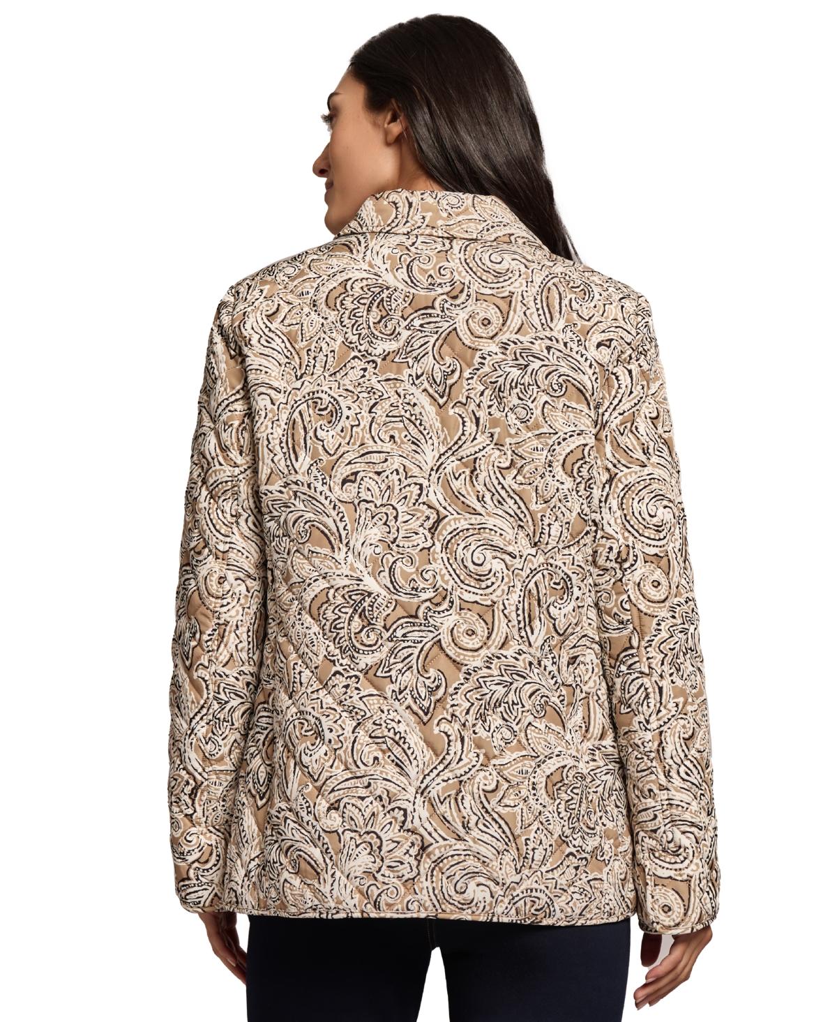 Women's Printed Quilted Button Jacket