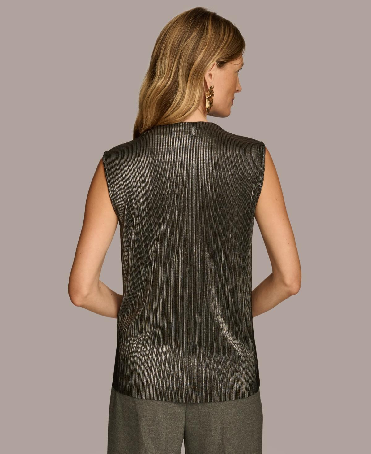 Women’s High-Neck Metallic Top