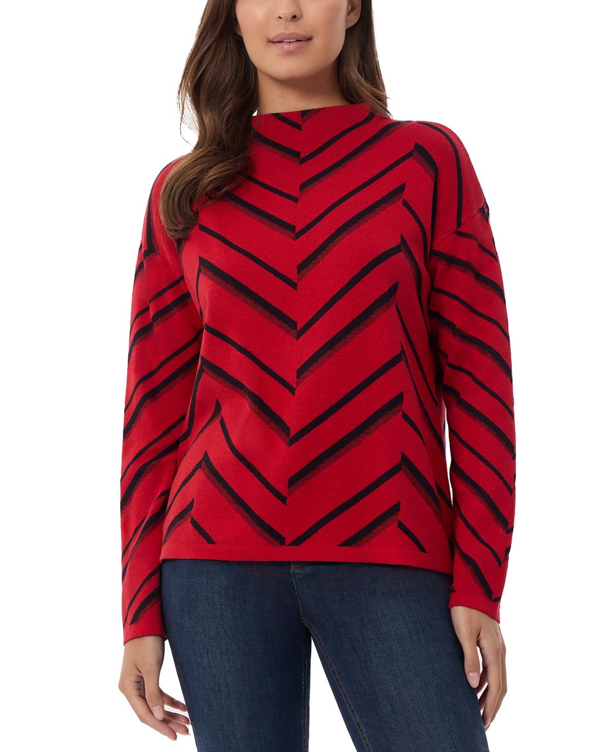 Women's Chevron Mock-Neck Sweater